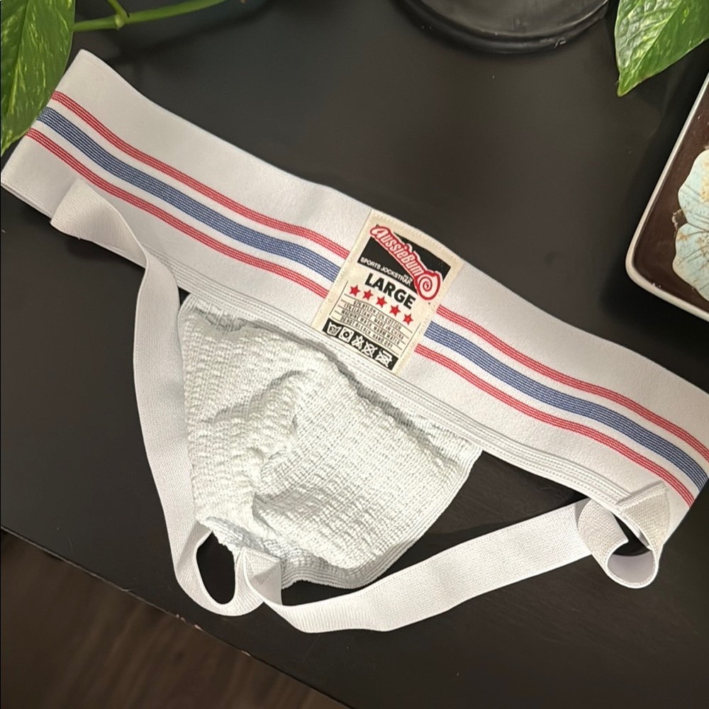Athletic Supporter with Red and Blue Stripes